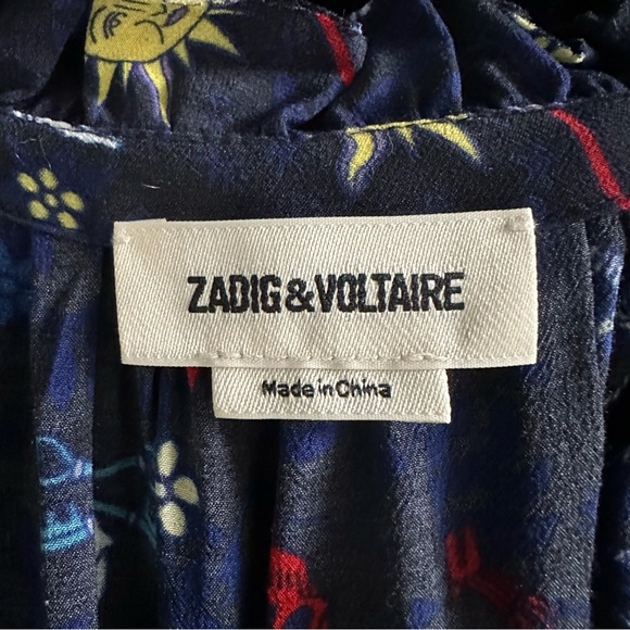 Zadig & Voltaire Theresa Print Tattoo Pirate Shirt sz S - Picture 14 of 15